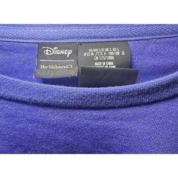 Disney Her Universe Cinderella Blue Top Puffed Sleeves Fleece Lining Size Large - Picture 2 of 6